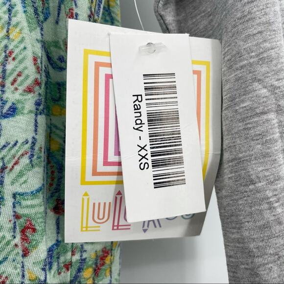 Lularoe Randy T Shirt Raglan Womens Baseball Tee Abstract Green XXS NEW - Picture 5 of 7